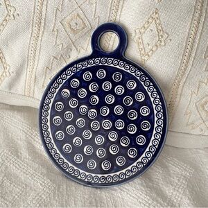 Boleslawaic Polish Pottery Swirl Ceramic Cheese / Cutting Board